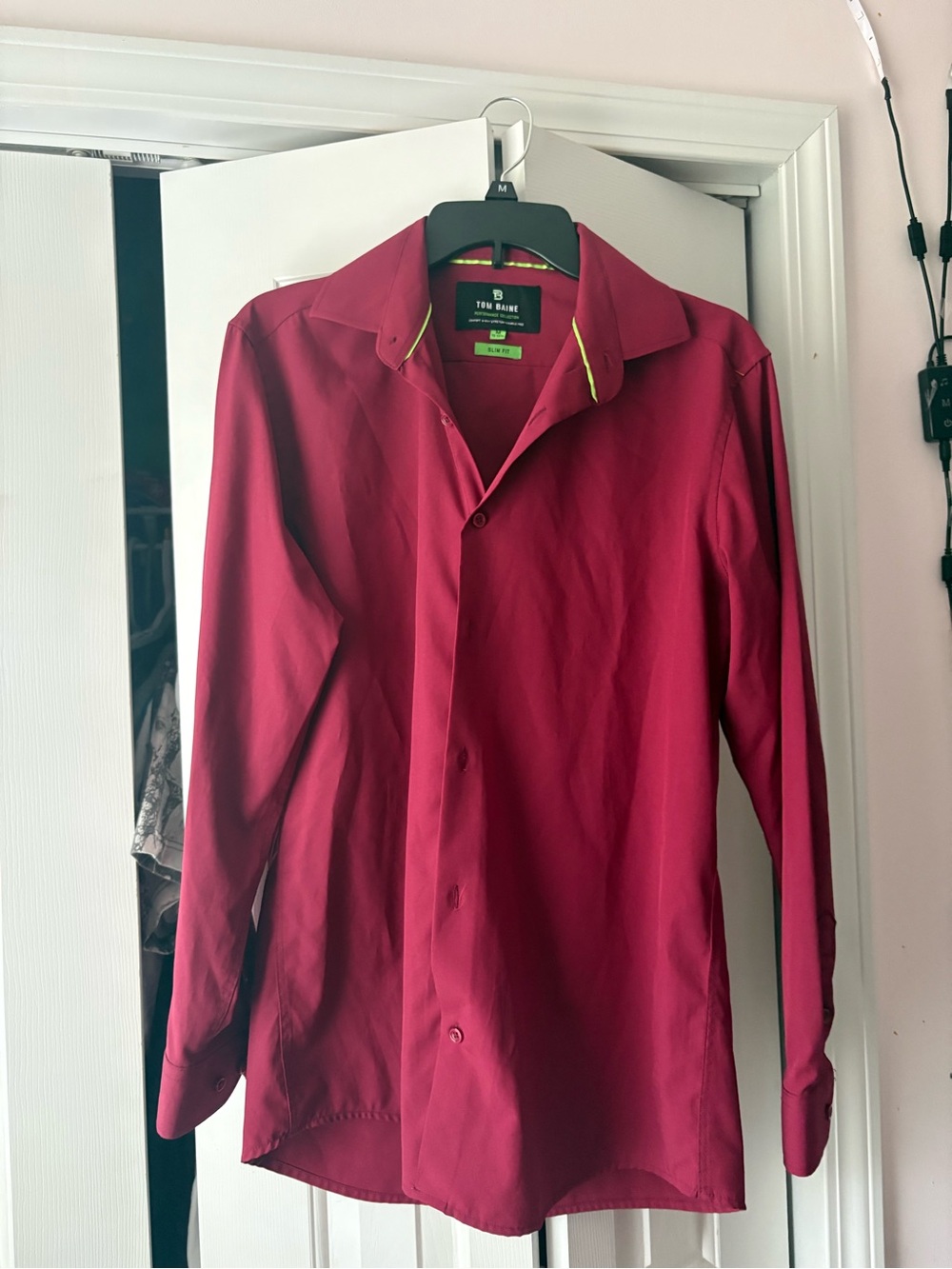 Tasso Elba Men's Deep Red Long-Sleeve Dress Shirt